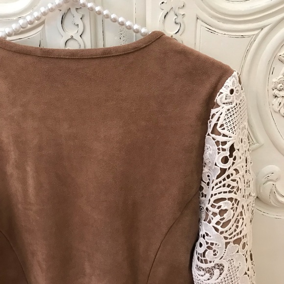 Chico’s Faux Suede & Lace Jacket, Chico’s Size 0 - Picture 6 of 8